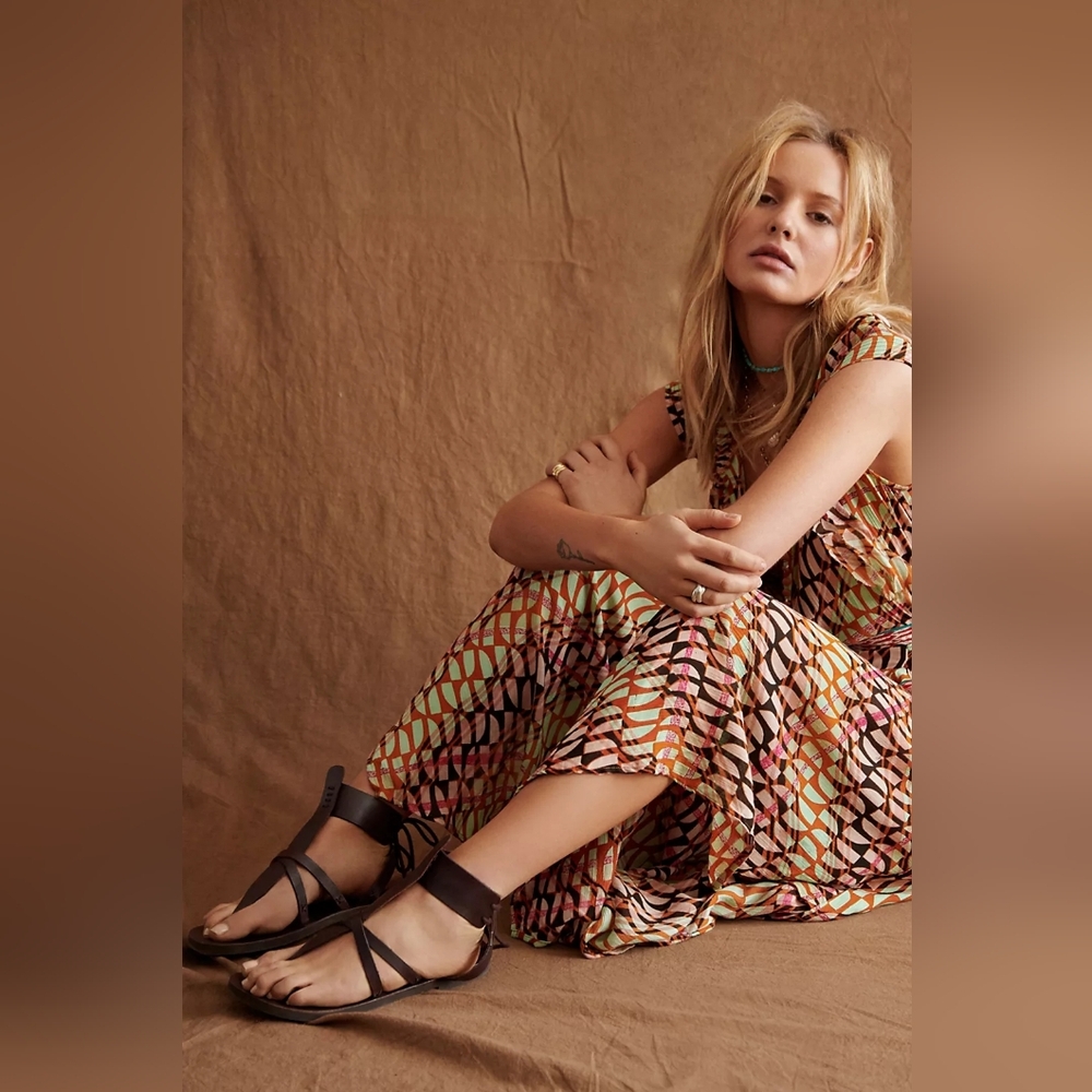 Free People Vacation Day Wrap Sandals Vegetable Dyed Leather Women's - Picture 2 of 6